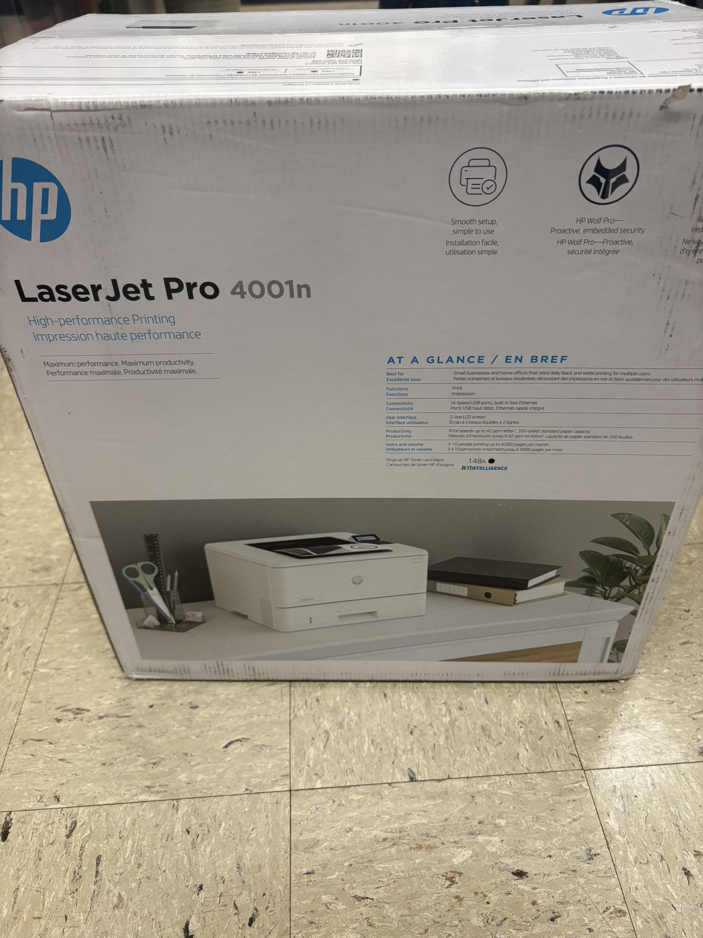HP LaserJet Pro 4001n Laser Printer. New Sealed Box