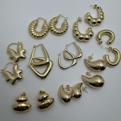 18k Gold Plated Chunky Styles Earrings $12 Ea