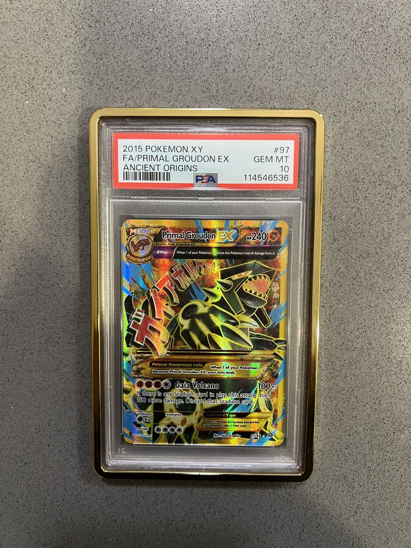 2015 PRIMAL GROUDON EX ANCIENT ORIGINS #97 PSA 10