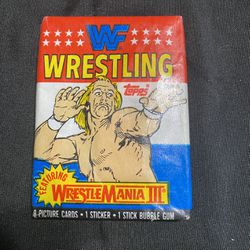 WWF Wrestle Mania III Topps Sealed Packs Of Cards