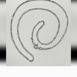 18" Figaro ITALIAN .925 Sterling Silver Necklace / Chain / UNISEX 