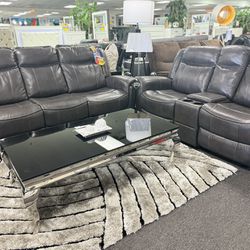 Stunning Grey Reclining Sofa&Loveseat Available Limited Time $999