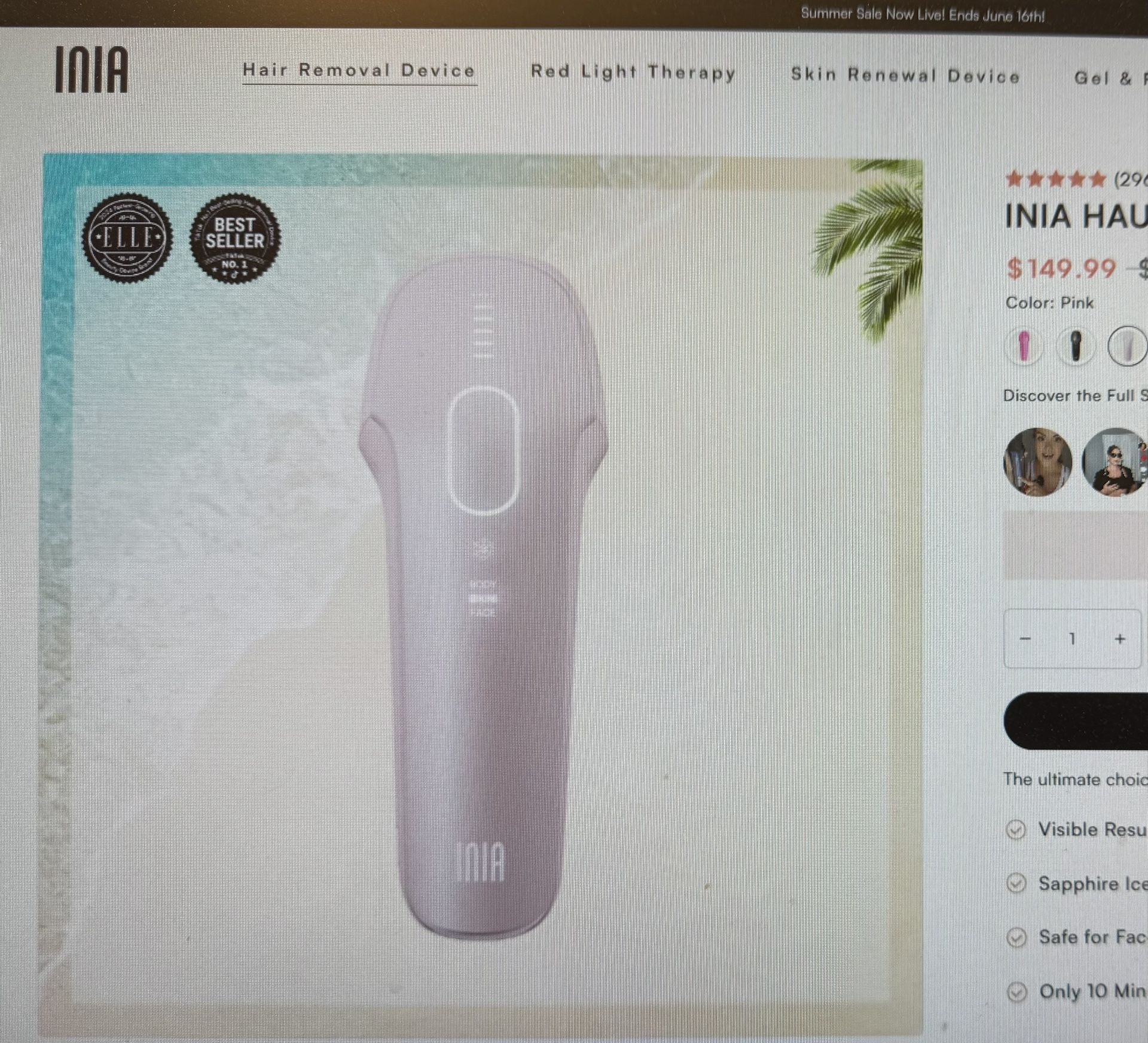 Inia IPL Hair Remover