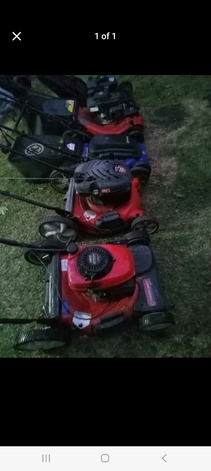 Few Mowers Left. Grey Sokd And Toro Sold