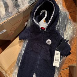 KIDS REEBOK ONE PIECE FLEECE HOODED ONESIE 