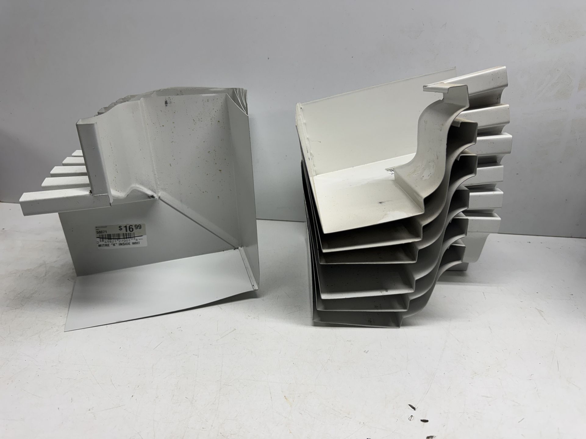 New Aluminum 5” K Style Inside Corner Gutter. Take All 12 For $100. Must Pick Up