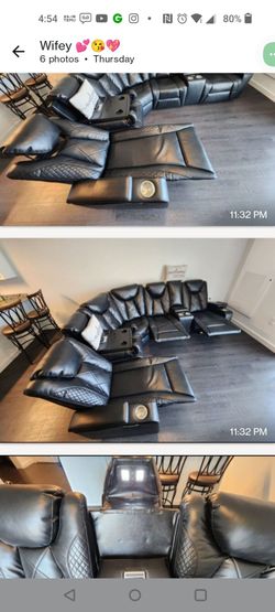 Black recliner sectional for sale