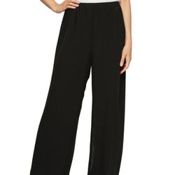 Alex Evenings Straight Leg Chiffon black  Pant size small petite