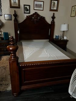 Queen size bed frame. Solid oak