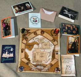 Harry Potter Hogwarts Christmas Stationery Lot – Marauder’s Map Cards Hedwig