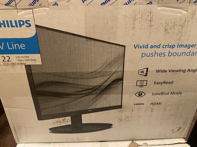 Computer monitor. Phillips V Line 22 LCD monitor. 1920x1080(FHD). New in the box. 