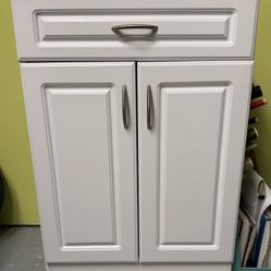 Small Cabinet White By Diamond,  1 Drawer & 1 Shelf