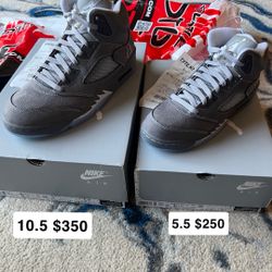 Jordan 5 WOLF GREY size 10.5 & 5.5