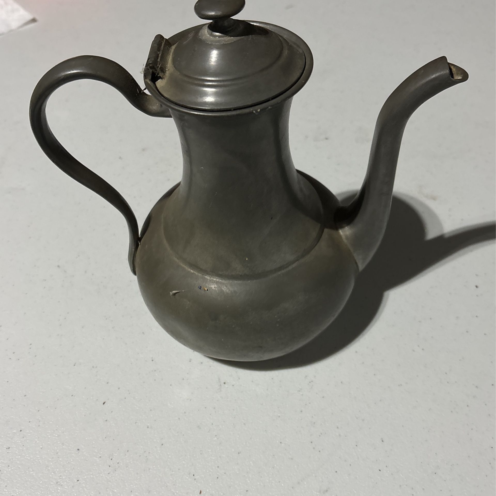 ANTIQUE PEWTER TEAPOT