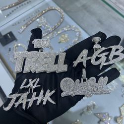 Iced Out 3 inch CUSTOM PENDANT - VVS Moissanite, Passes Diamond Tester, Top Quality