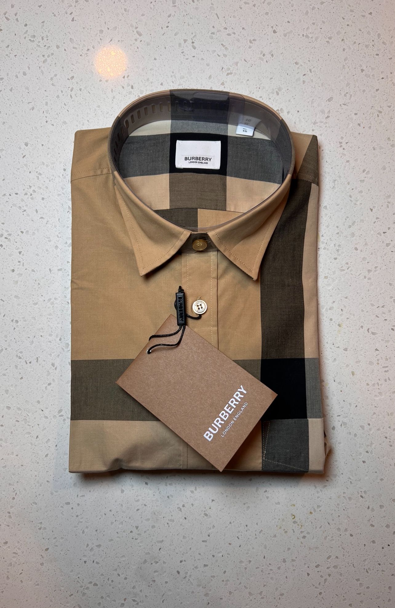 Burberry Men Check Cotton Dress Shirt