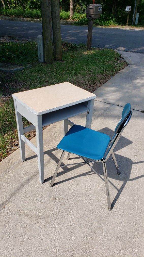 1960s Maple School Desk & Ivy League Furn. Co. Chair