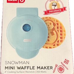 SMOWMAN MINI WAFFLE MAKER BY DASH  NEW IN BOX NWT