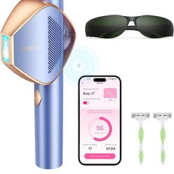 LUBEX Smart Permanent IPL Laser Hair Removal for Woman and Men, Painless Sapphire Ice-Cooling, Alternative to Salon, Bikini Shaver, Facial Epilator fo