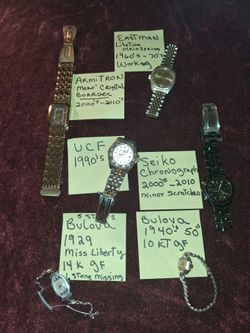 Vintage watches.. UCF Eastman Bolova and more selling is a bundle. All sales final.