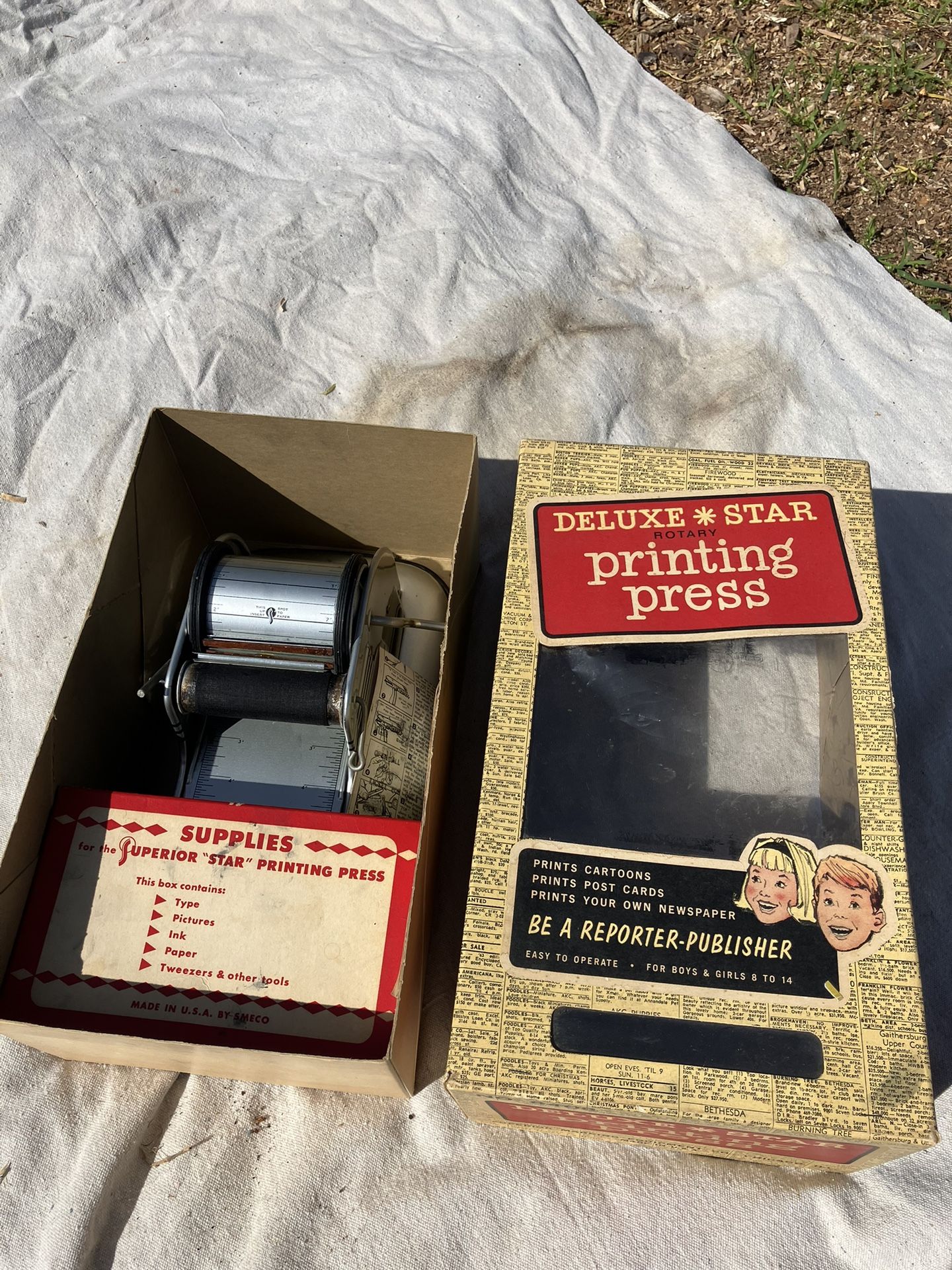 Vintage Tin Toy Printing Press