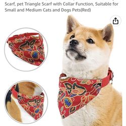 Dog Fashion Red Collar Scarf 