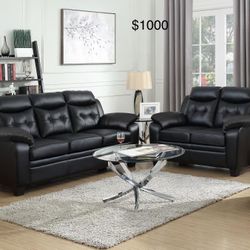 New Leather Couch And Love Seat Set / Free Delivery 