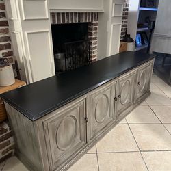 Beautiful Refinished 78.25inch Low Media Console / Buffet / Entryway Piece