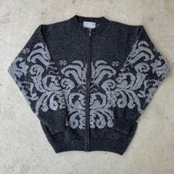 Y2K Acrylic Zip Up Sweater