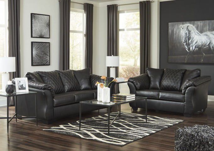 Brand New 2pc black leather couch and loveseat $799