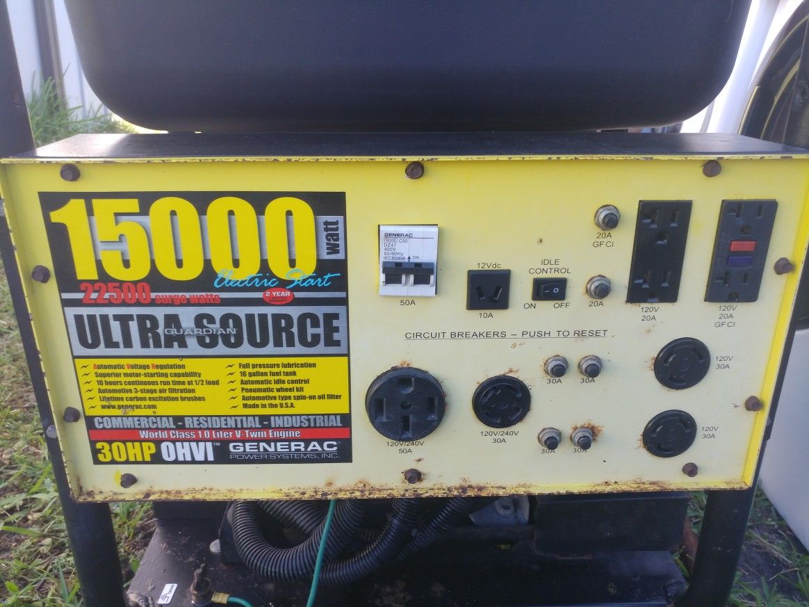 Guardian Ultra Source 15,000 Watt Electric Start Generator for Sale in