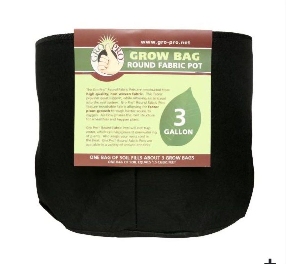Gro Pro Black Fabric Grow Bag (16 Pack)