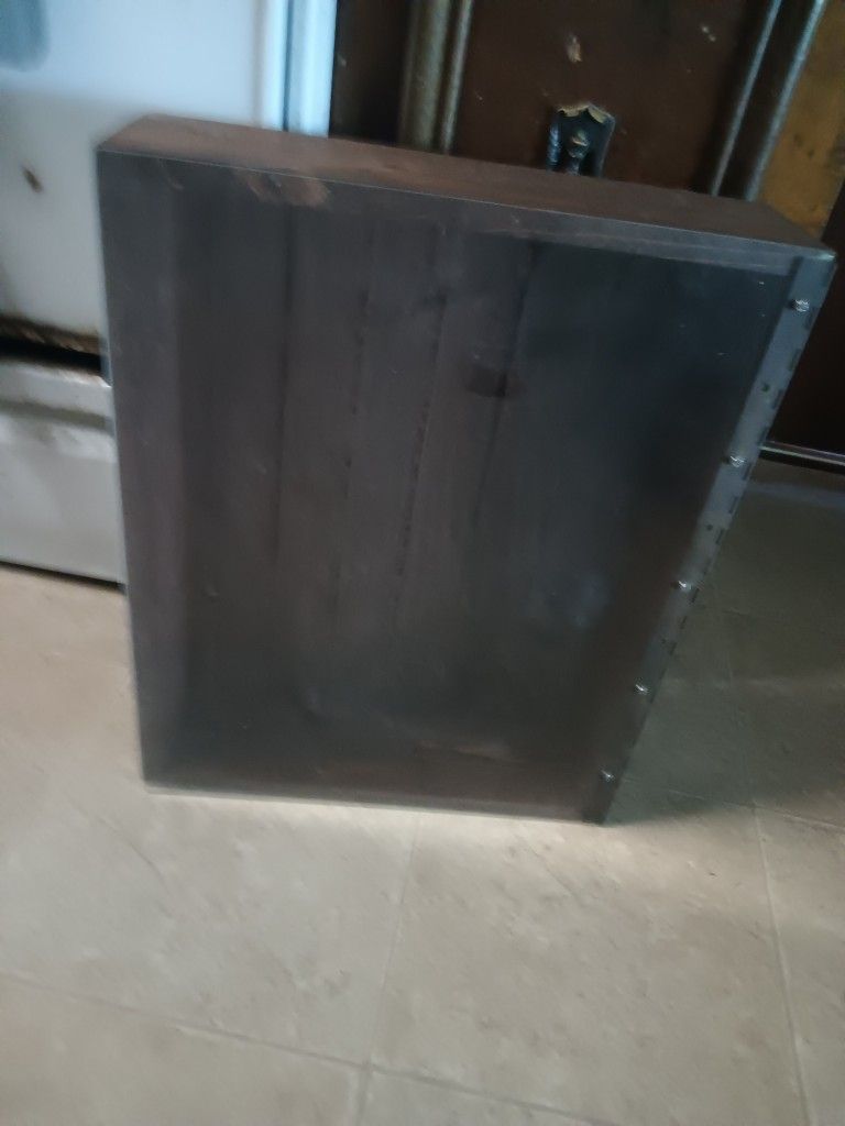 Wooden display case almost 20" side to side x almost 16"up and down x 4 1/2 height