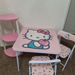 Hello Kitty Table And Chair / PINK SHELF 