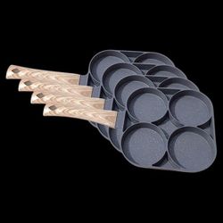 Set of 4 Nonstick Pans with Wood Handle, Multipurpose Pan, Home Gift
