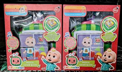 CoComelon Childrens Musical Clever Blocks with 6 Nursery Rhymes, Ages 18 Months+