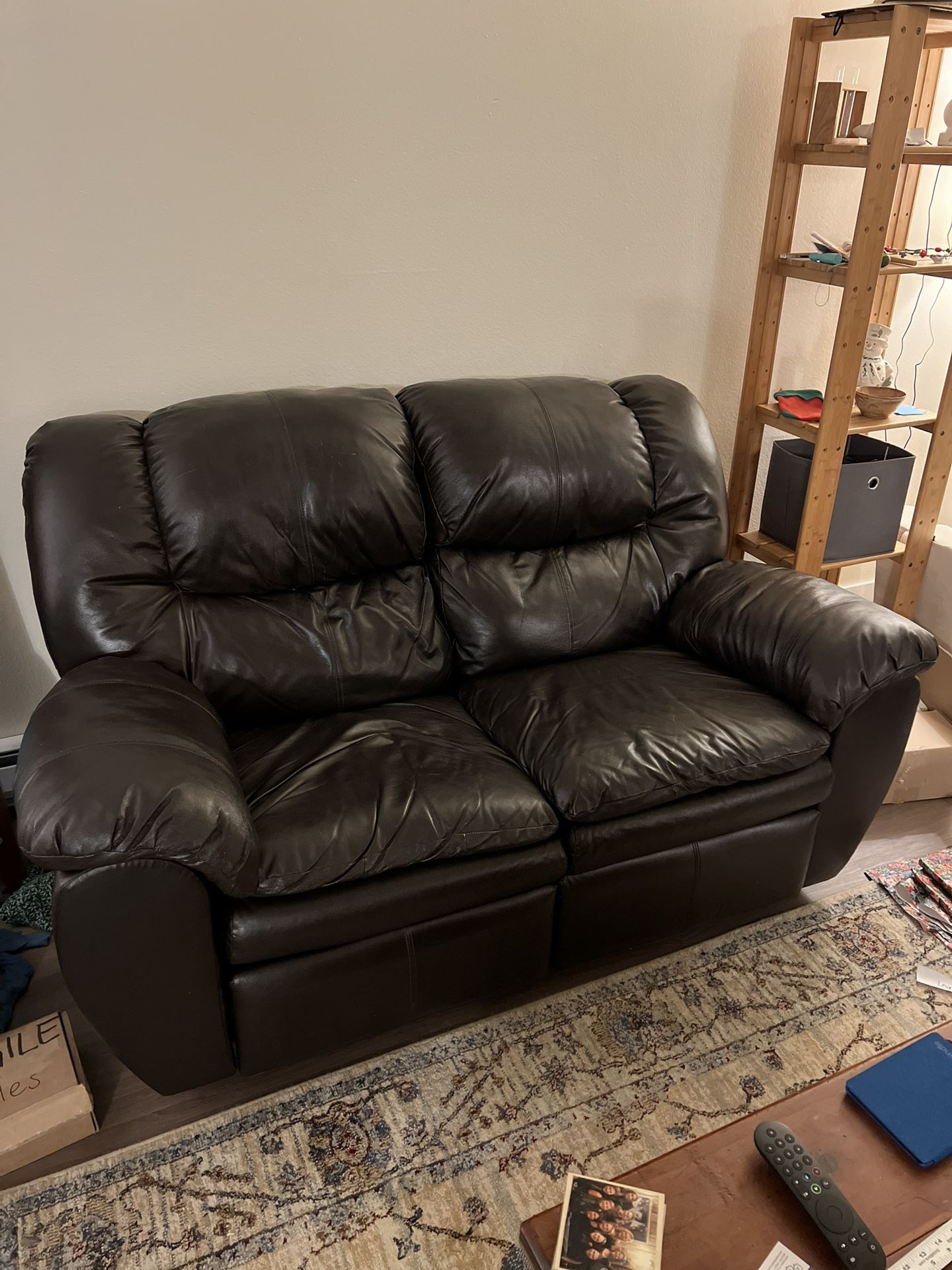 Leather Reclining Love Seat