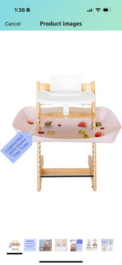 New CATCHY - Food Catcher - Compatible with Stokke Tripp Trapp High Chair - pink - in person pick up only