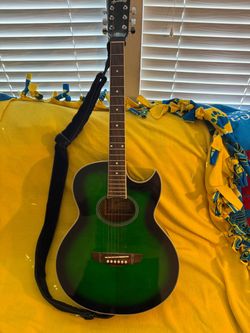 Brownsville New York CDG-3EQ Acoustic Electric Guitar Green Cutaway 6 String