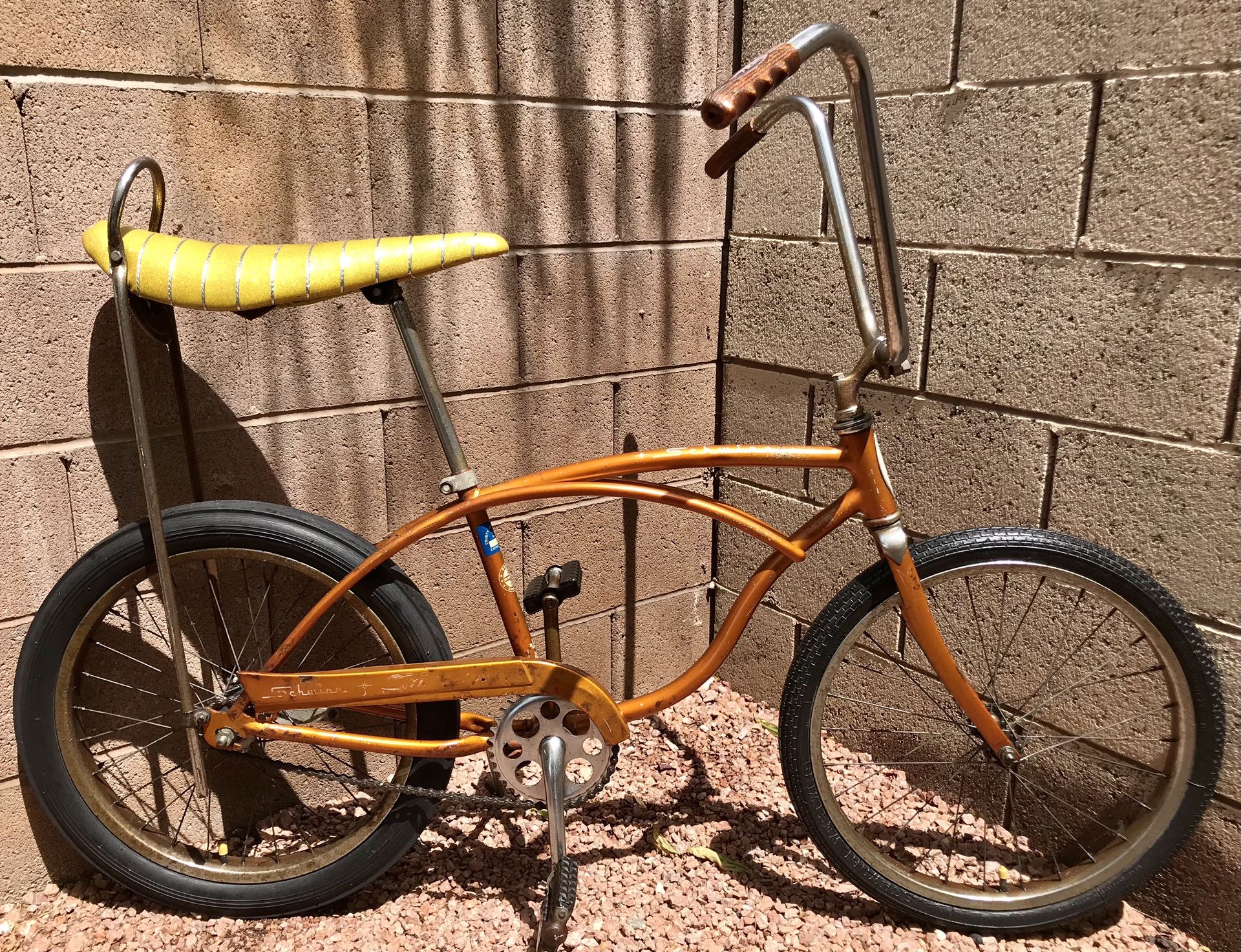 Vintage 1968 Schwinn Sting Ray Deluxe Bicycle Coppertone Gold 20