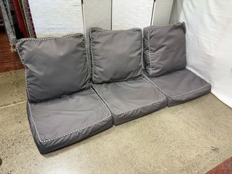 Outdoor Grey Cushions with Corded Piping (Set of 6)