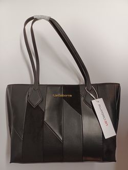 Liz Claiborne Shoulder Purse Black Leather New