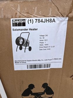 Salamander Dayton commercial heater voltage 240w brand new 15000 w asking $400 thanks