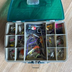 fishing tackle box with lures $35