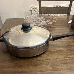 12” Stainless Steel Skillet Pan With Lid 