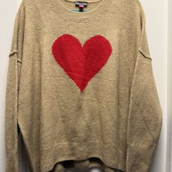 Valentines Day Vince Camuto Heart Sweater Large 