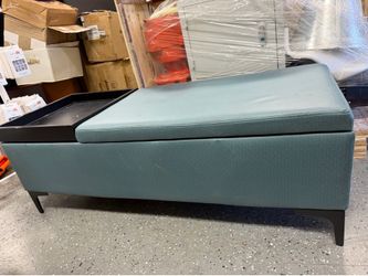 Rectangular Coffee Table with Lift Tray Top, Storage Bench Ottoman with Metal Legs, Upholstered End of Bed Bench Cocktail Footrest Stool for Living Ro