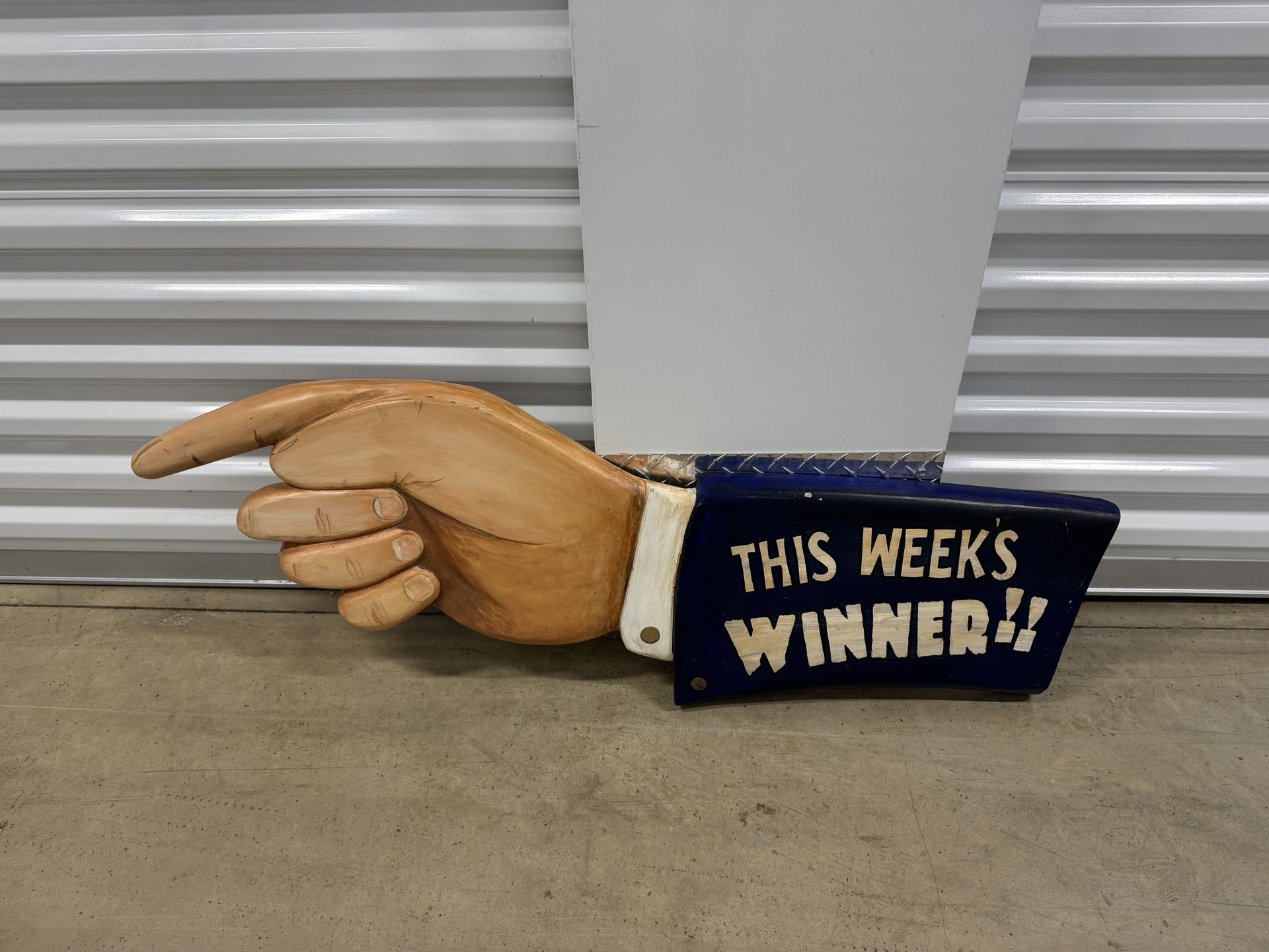 THIS WEEK'S WINNER! SCRATCH PAINTED WOODEN FOLK ART SIGN DODGEMS WALTZER