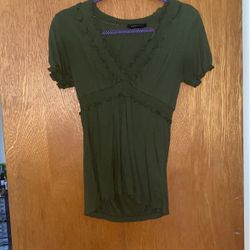 BCBGMaxAzria Shirt Dark Green Size S