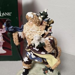 Holiday Lane Santa Claus Figurine 12"x10" Christmas Resin Statue with Gifts